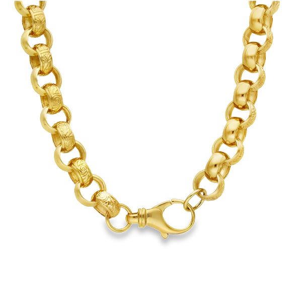 9ct Yellow Gold Heavy Round Belcher Chain - 24" - 66.3g