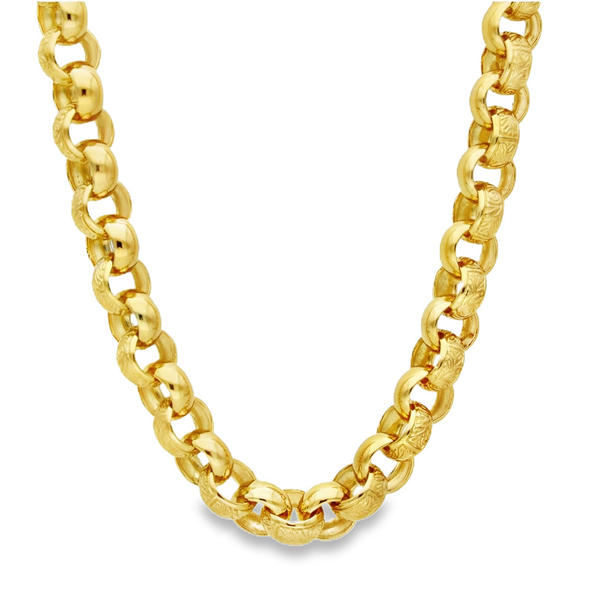 9ct Yellow Gold Heavy Round Belcher Chain - 24" - 66.3g