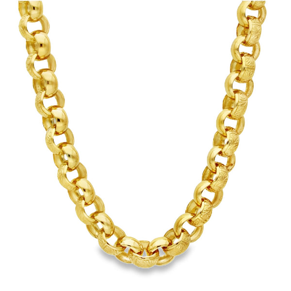 9ct Yellow Gold Heavy Round Belcher Chain - 24" - 66.3g