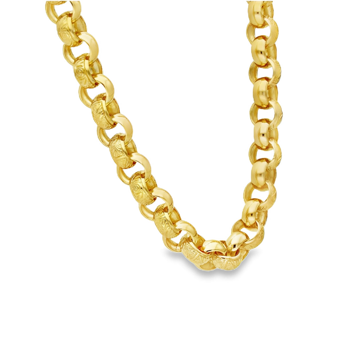 9ct Yellow Gold Heavy Round Belcher Chain - 24" - 66.3g