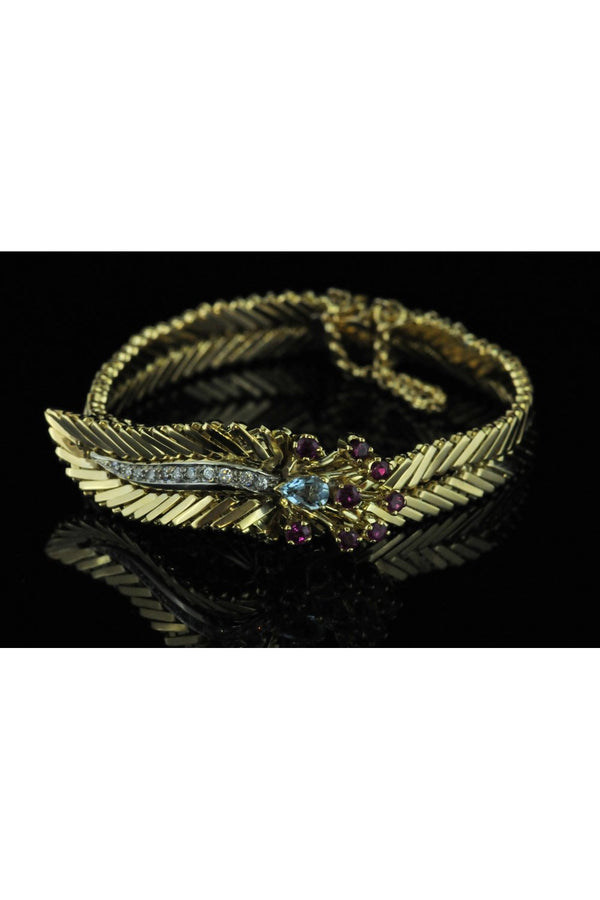 Fancy 18ct Stone Set Bracelet