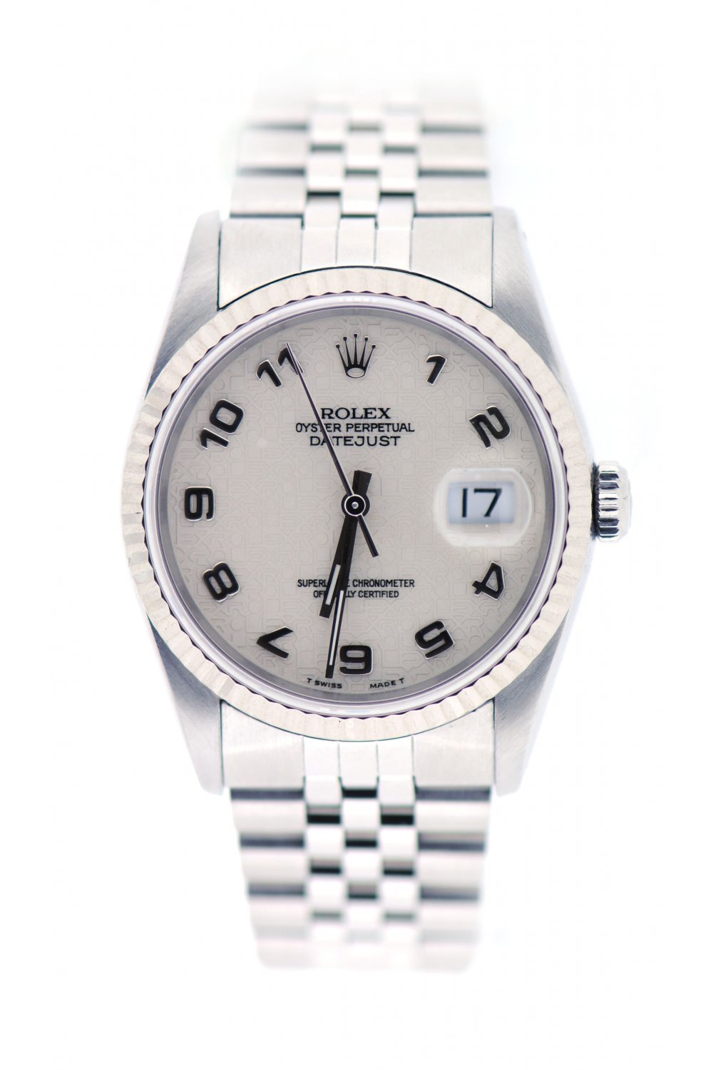 Rolex Datejust Stainless Steel and White Metal