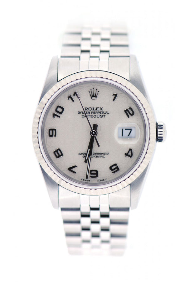 Rolex Datejust Stainless Steel and White Metal