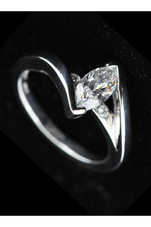 Platinum Marquise Cut Diamond Ring