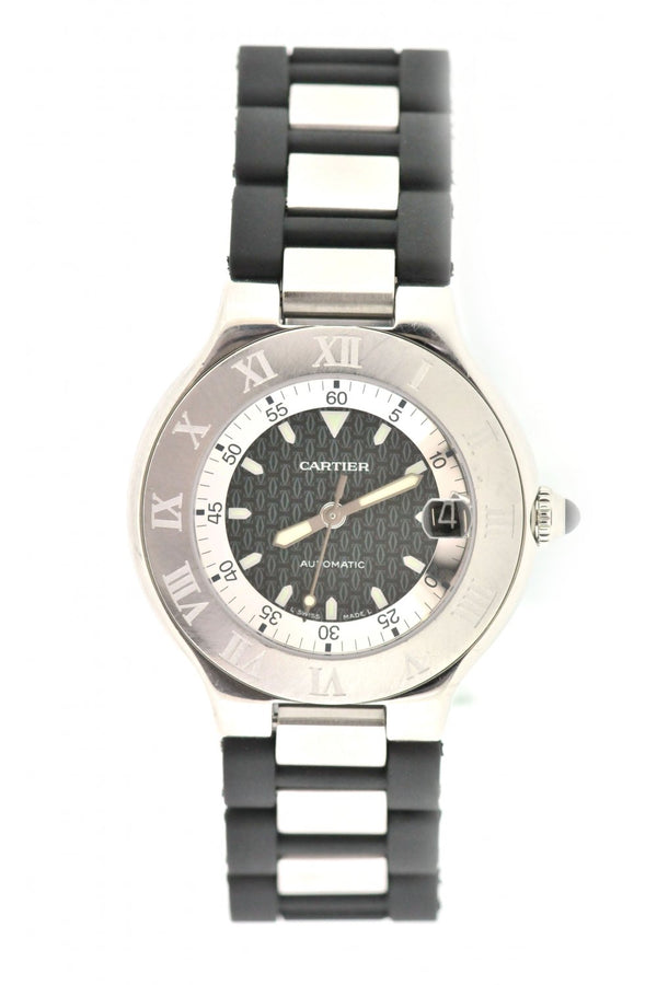 Second Hand Cartier Autoscaph 21 Automatic Rubber Strap