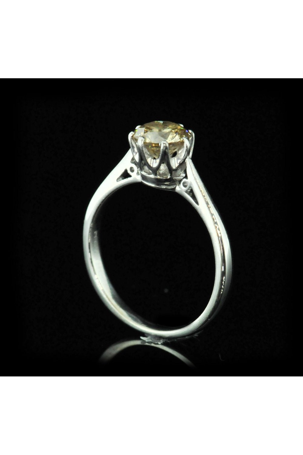 9ct White Gold Champagne Diamond Ring 1.00ct