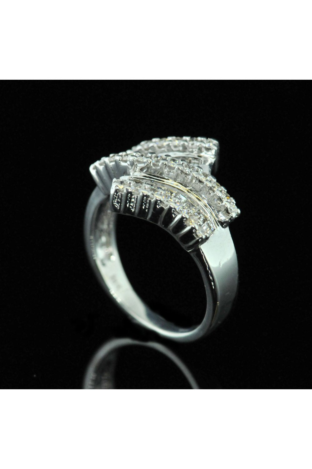 18ct White Gold Diamond Twist Ring