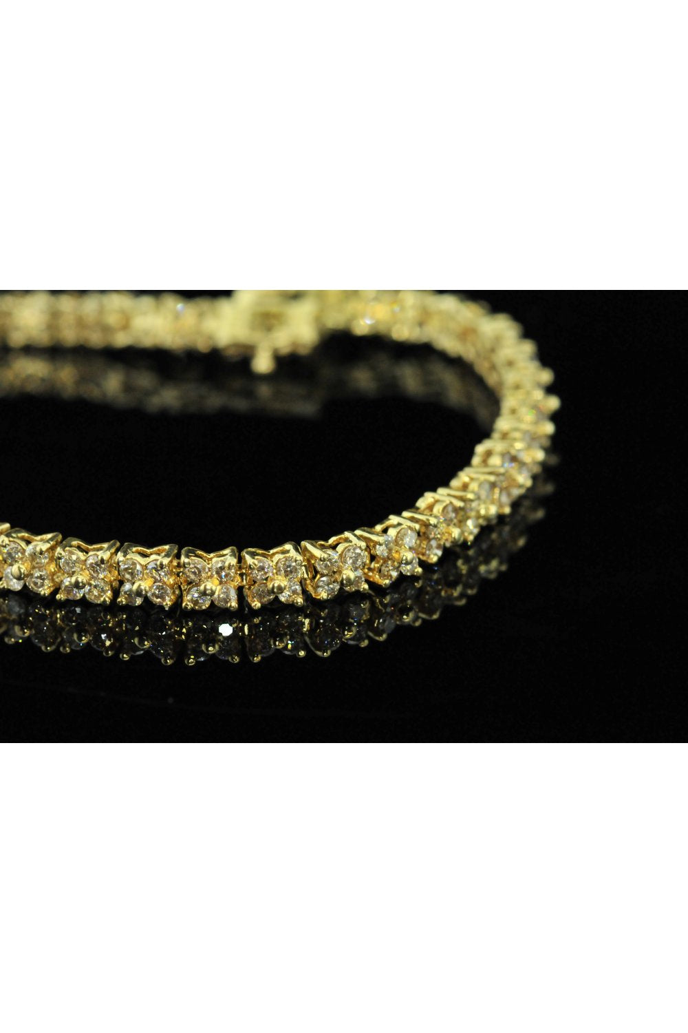 18ct Yellow Gold Diamond Tennis Bracelet 5.00ct