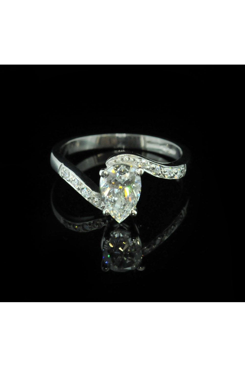 Platinum Pear Diamond Engagement Ring