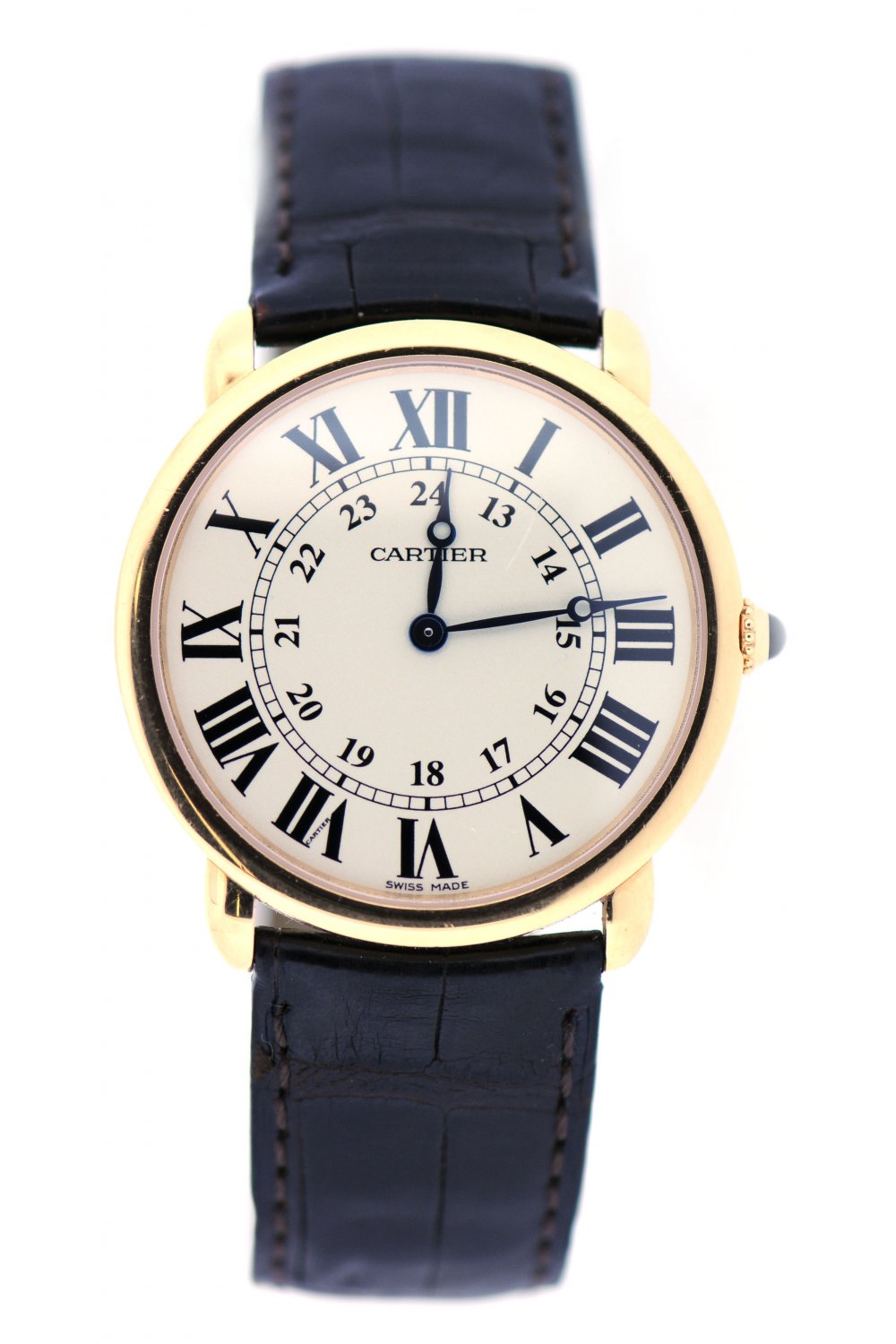 Pre Owned Mens 18ct Gold Cartier Ronde Watch