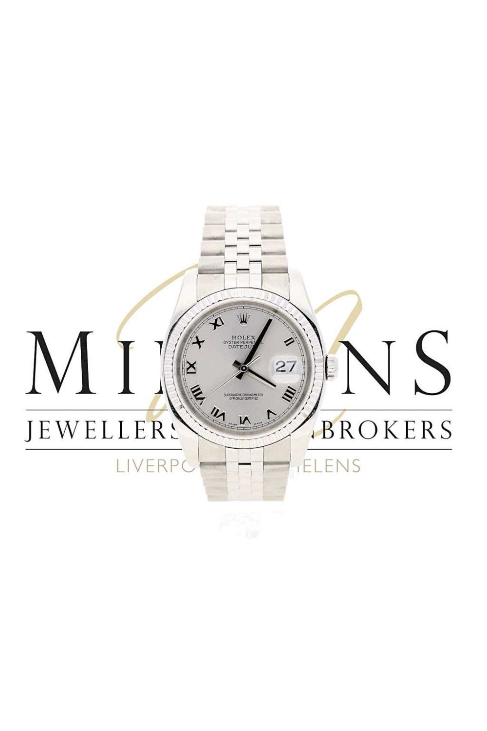 Rolex Datejust Stainless Steel and White Metal