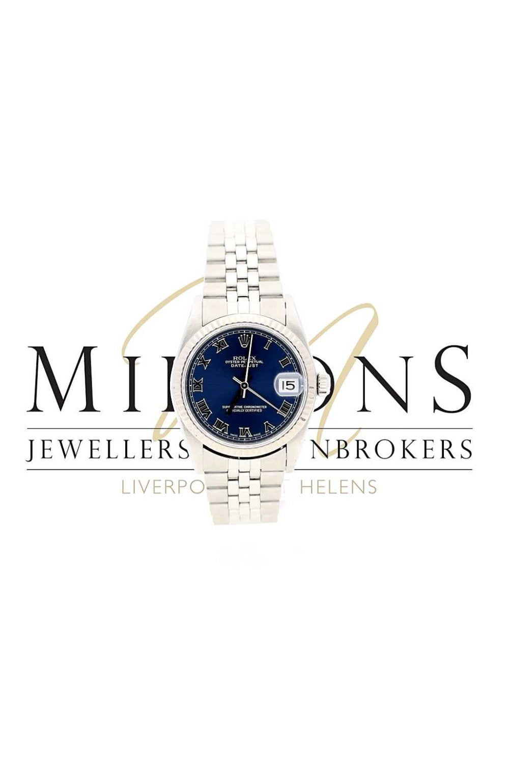 Rolex Datejust Stainless Steel and White Metal Midi