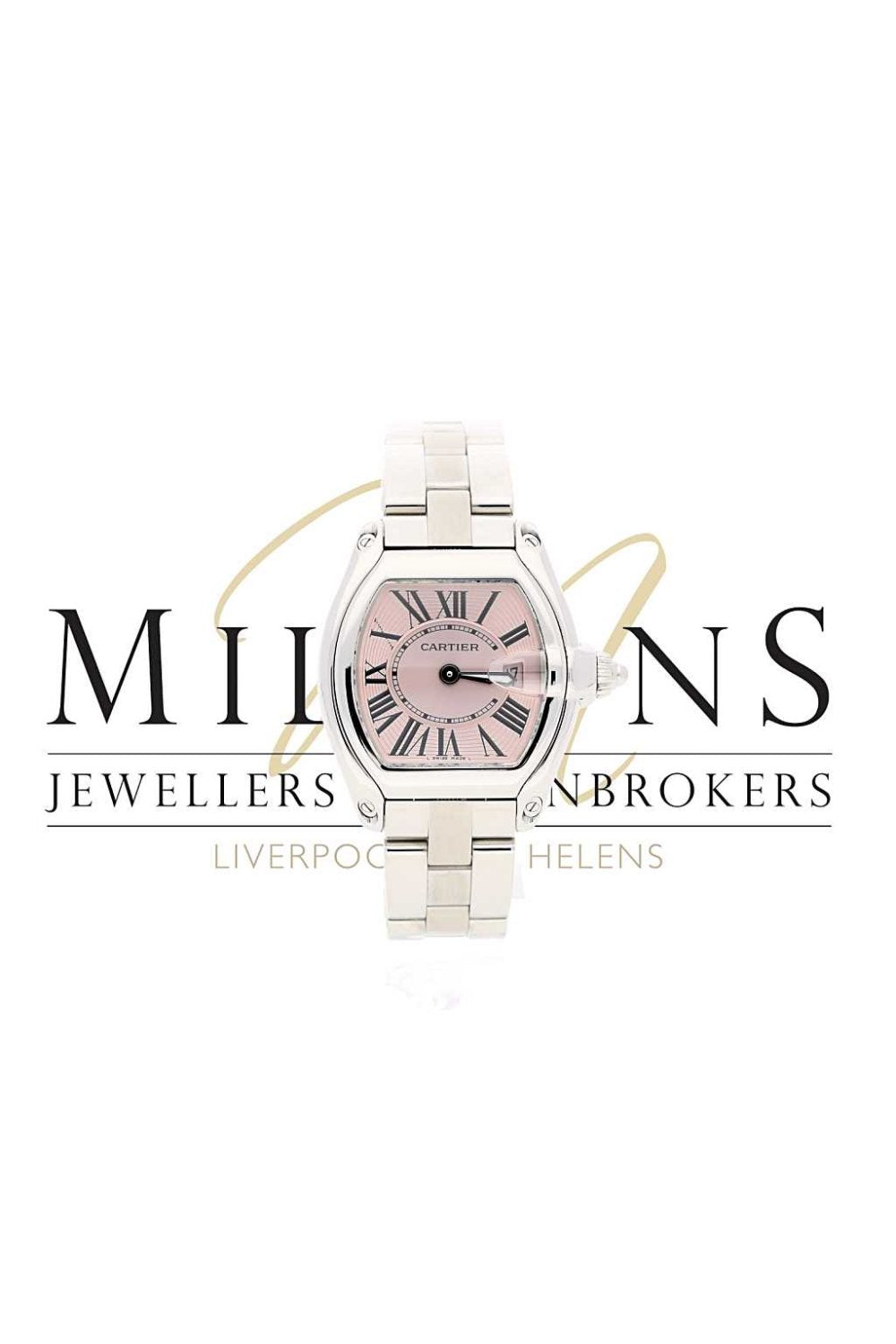 Second Hand Lady's Cartier Roadster Pink Dial Watch