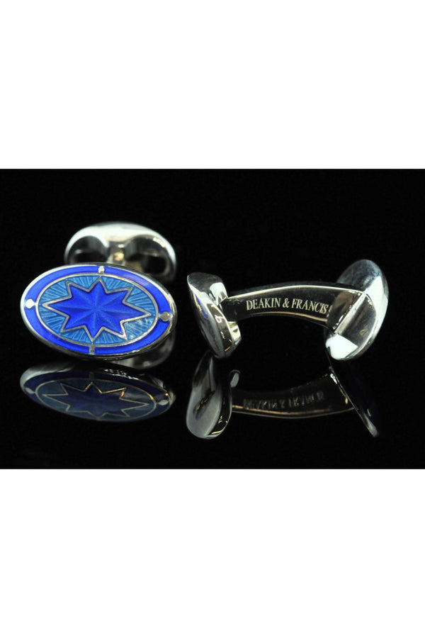 Silver Deakin and Francis Oval Cufflinks