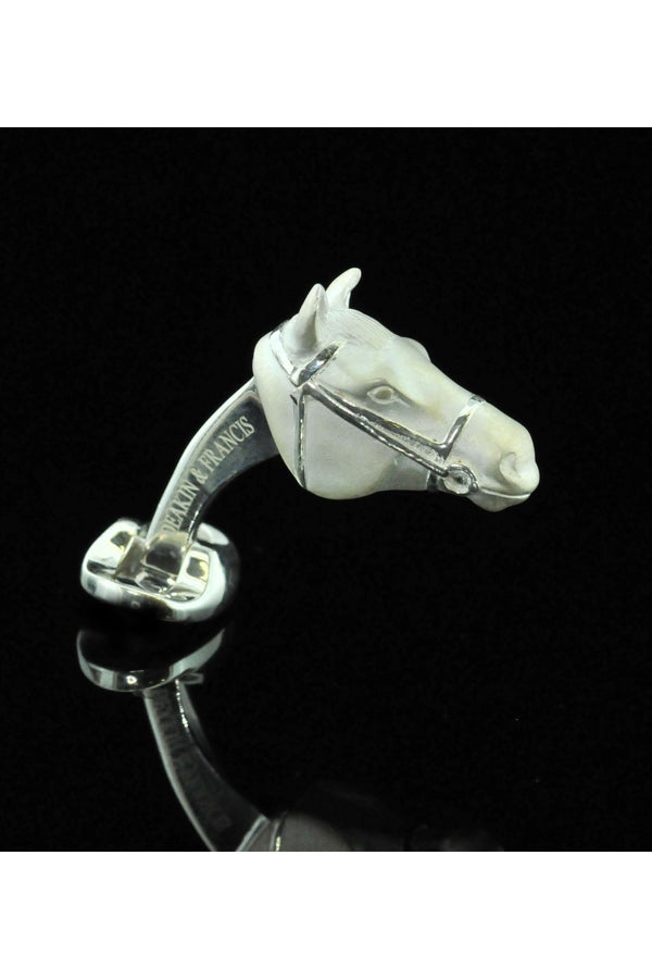 Deakin and Francis Silver Horses Head Cufflinks