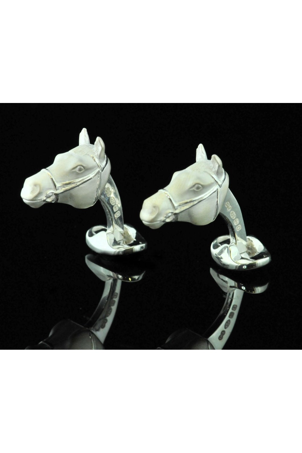 Deakin and Francis Silver Horses Head Cufflinks