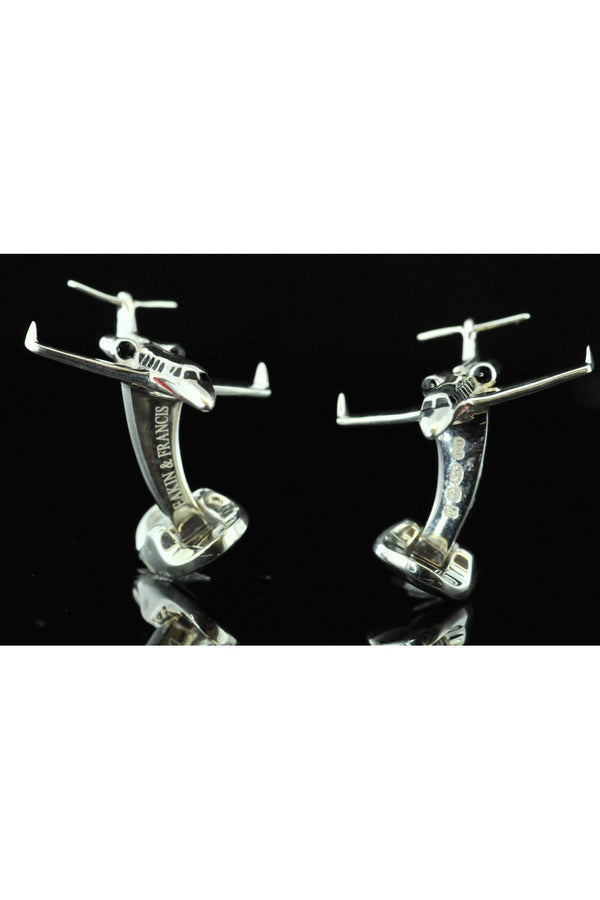 Sterling SIlver Jet Cufflinks by Deakin and Francis