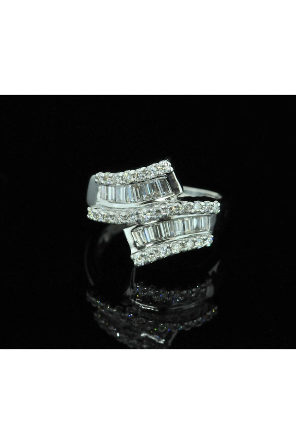 18ct White Gold Diamond Twist Ring