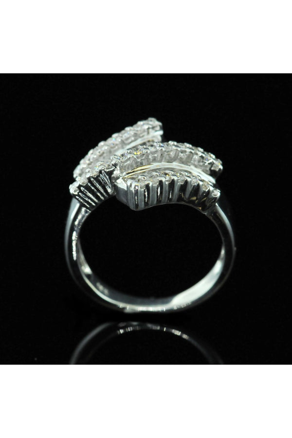 18ct White Gold Diamond Twist Ring