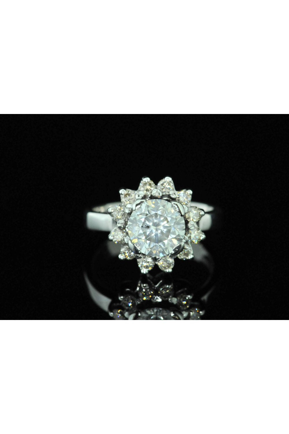 14ct White Gold Diamond Cluster Ring