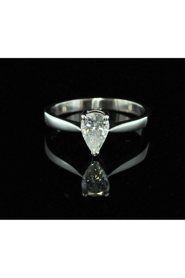 18ct White Gold Pear Cut Diamond Ring - 1.00ct