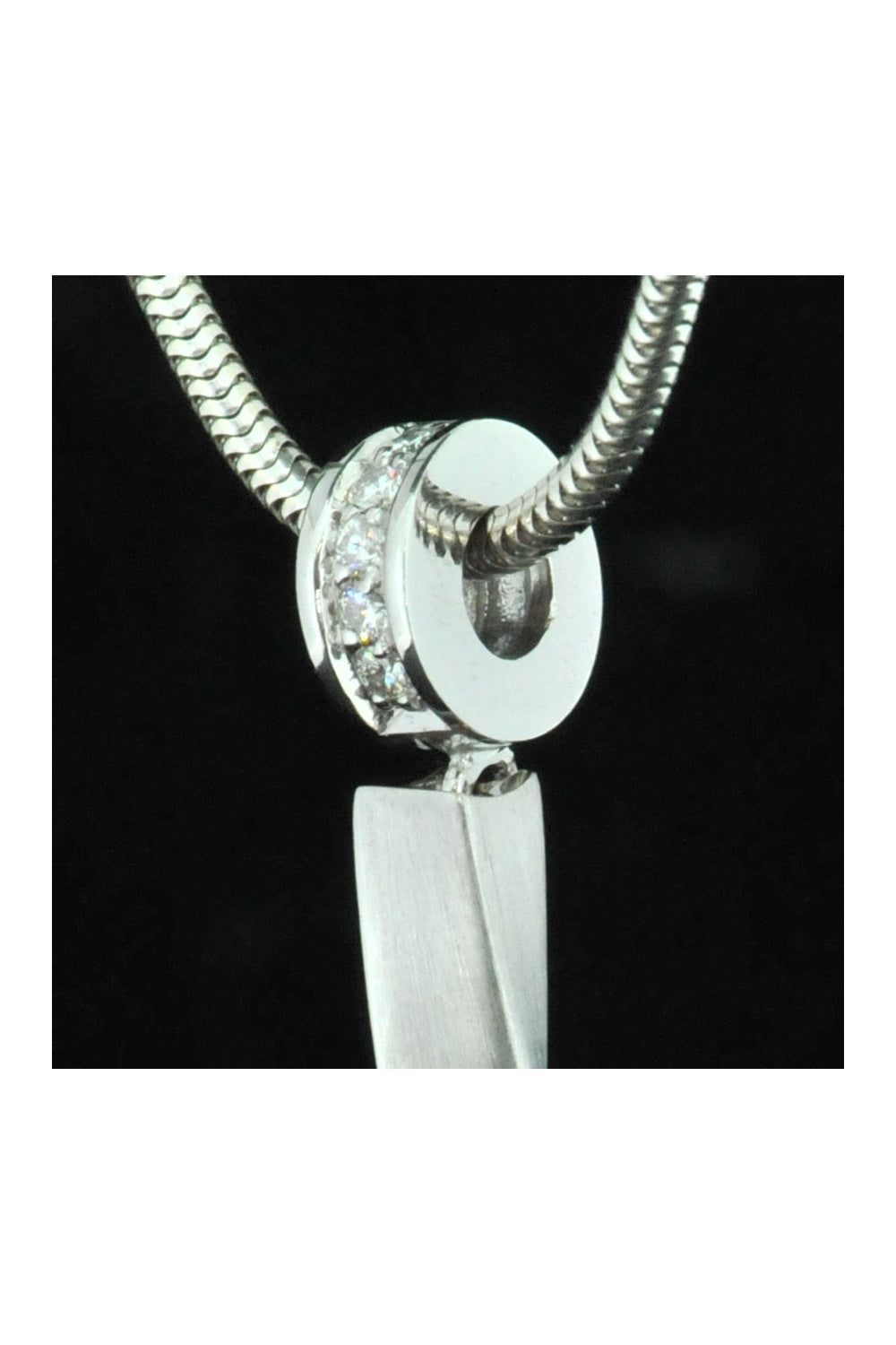 18ct White Gold Diamond Twist Pendant and Chain