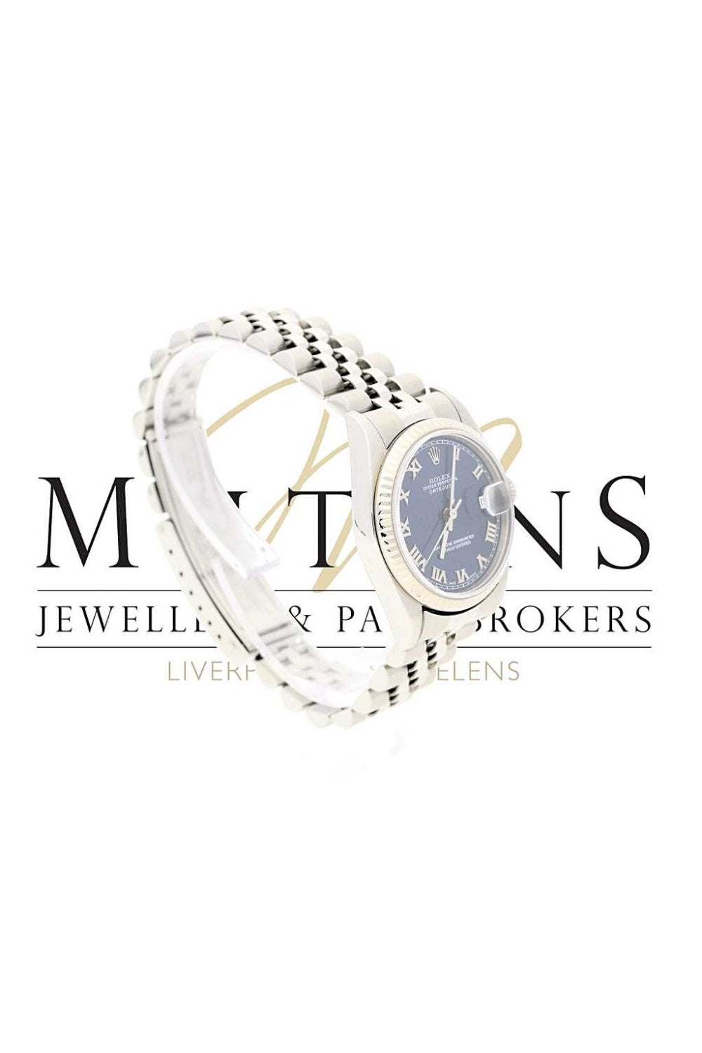 Rolex Datejust Stainless Steel and White Metal Midi