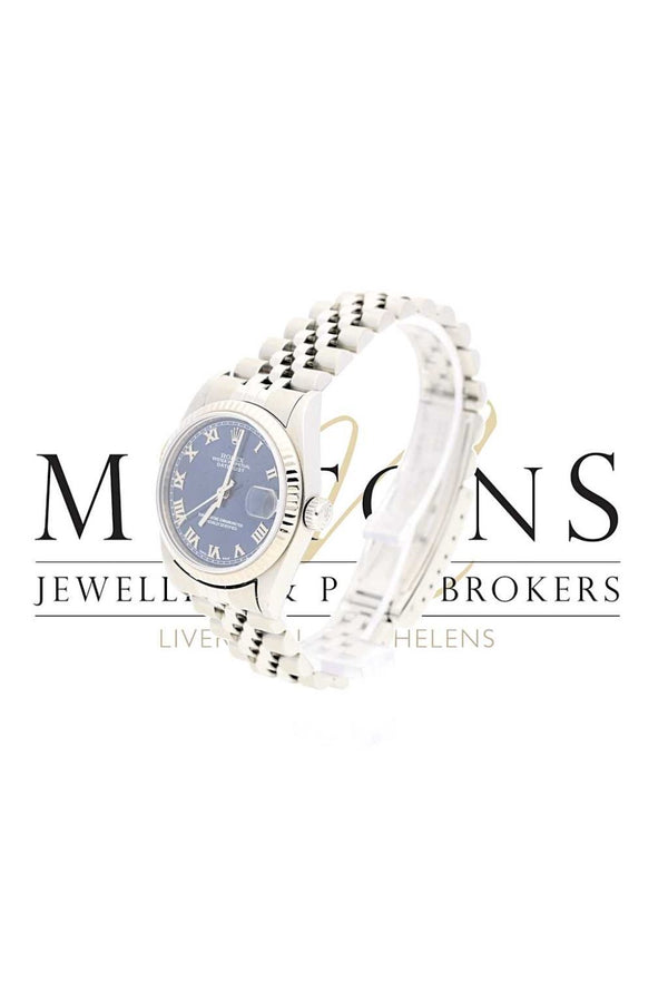 Rolex Datejust Stainless Steel and White Metal Midi