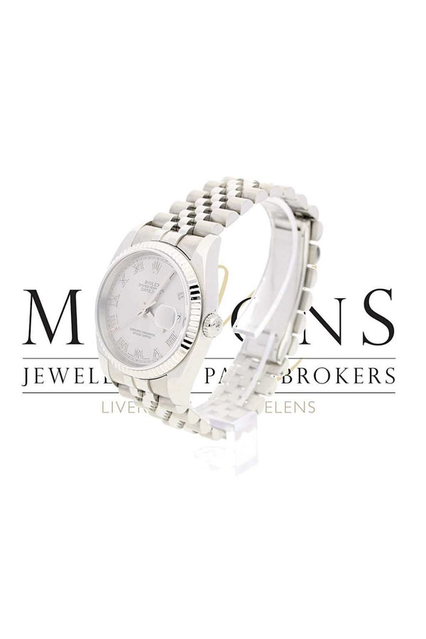 Rolex Datejust Stainless Steel and White Metal