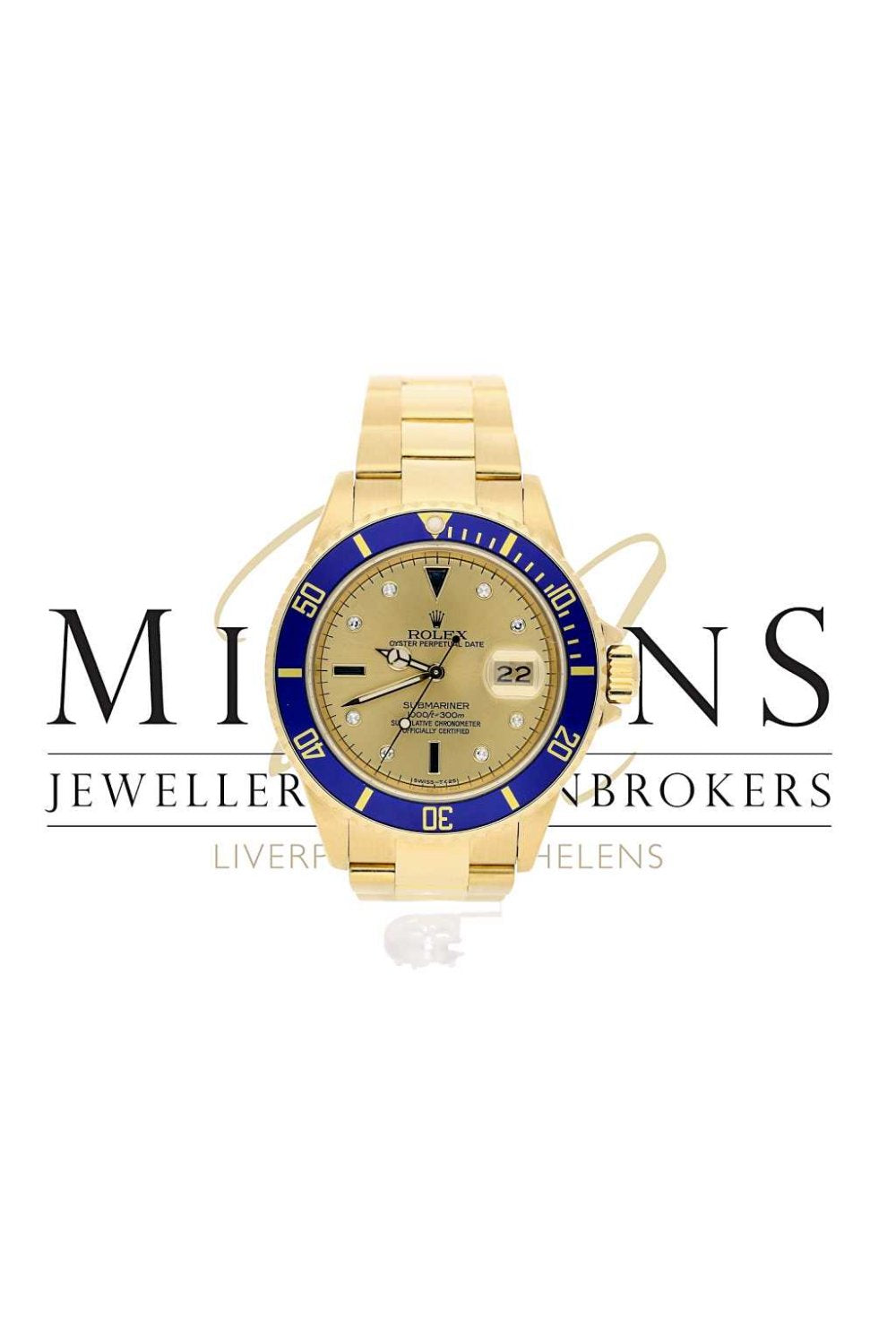 18ct Gold Second Hand Rolex Submariner 16808 Watch