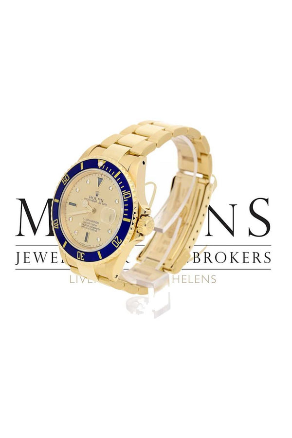 18ct Gold Second Hand Rolex Submariner 16808 Watch