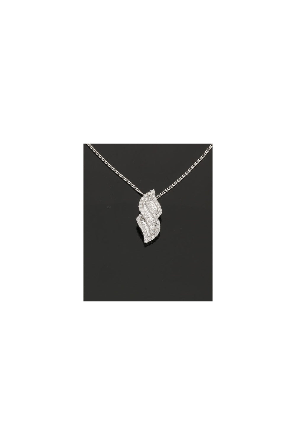 18ct White Gold Diamond Flame Pendant