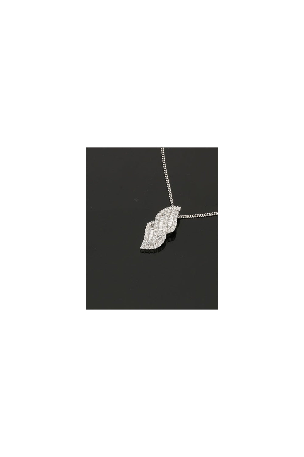 18ct White Gold Diamond Flame Pendant