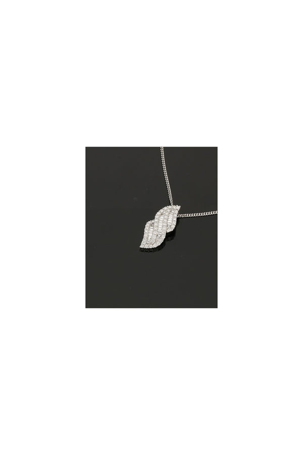 18ct White Gold Diamond Flame Pendant