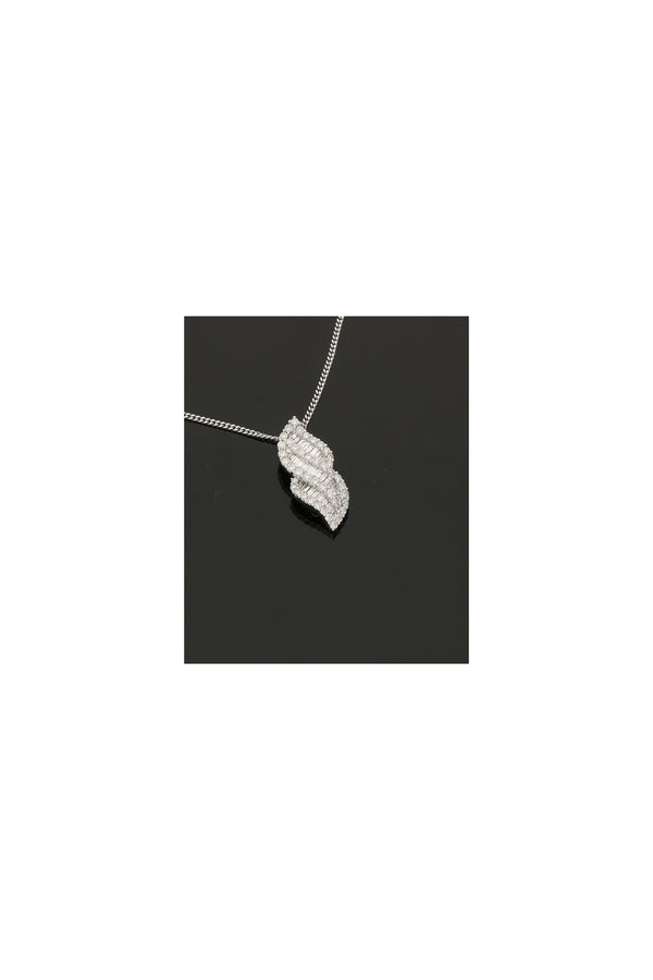 18ct White Gold Diamond Flame Pendant