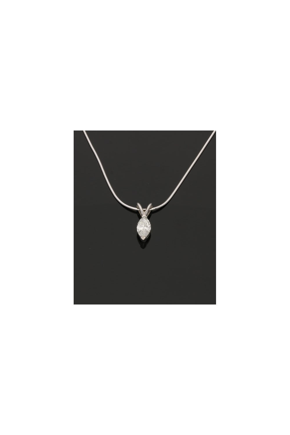 Marquise Cut Diamond Pendant and Chain