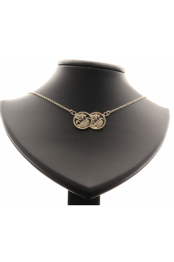 9ct Double St George Medal Pendant and Chain
