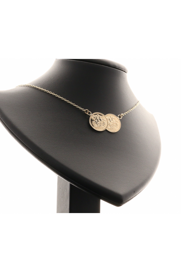 9ct Double St George Medal Pendant and Chain
