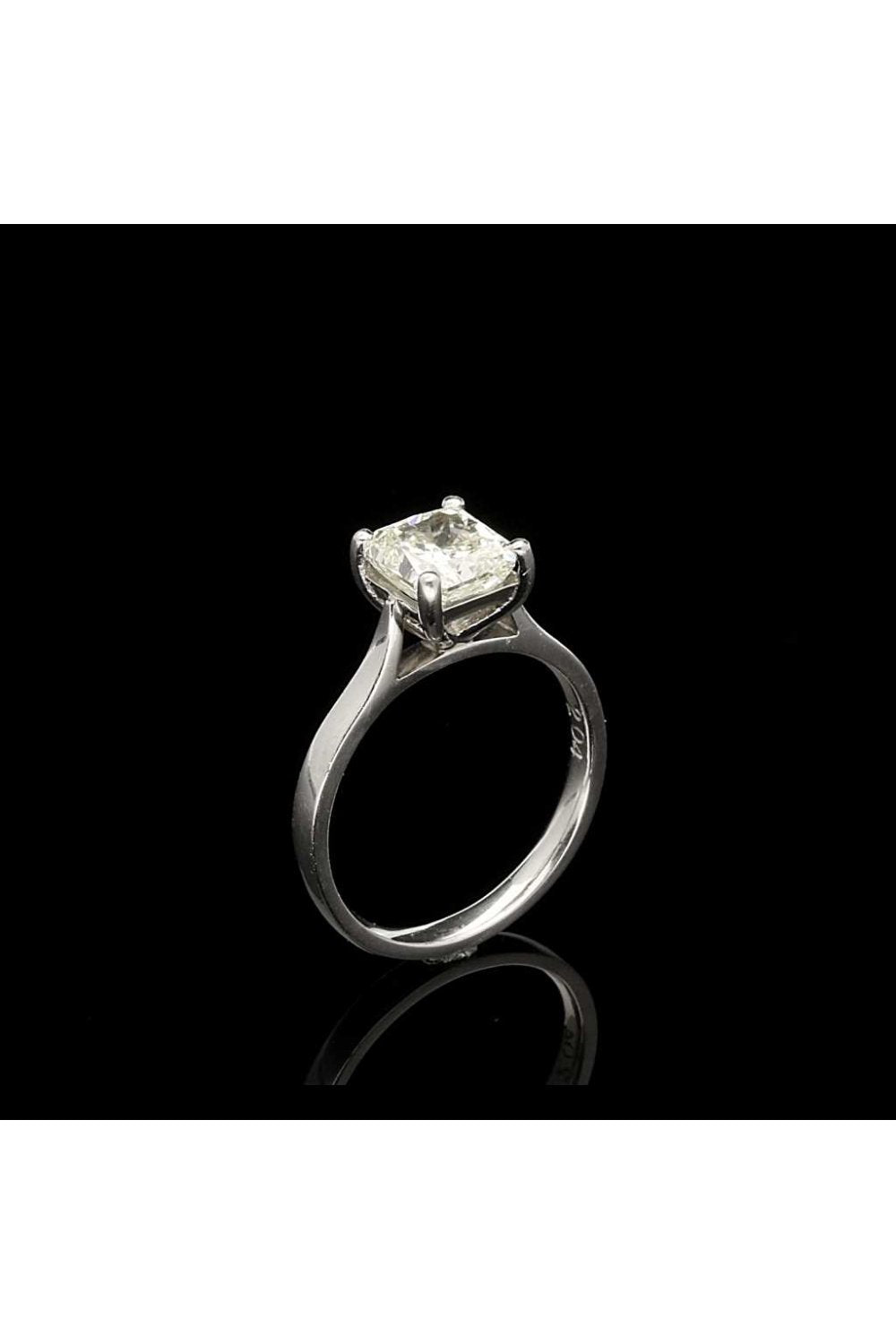 Platinum Square Cut Diamond Ring 2.04ct