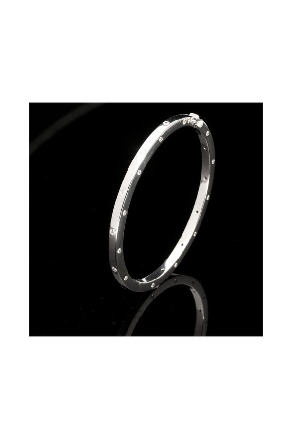 18ct White Gold Diamond Set Bangle.