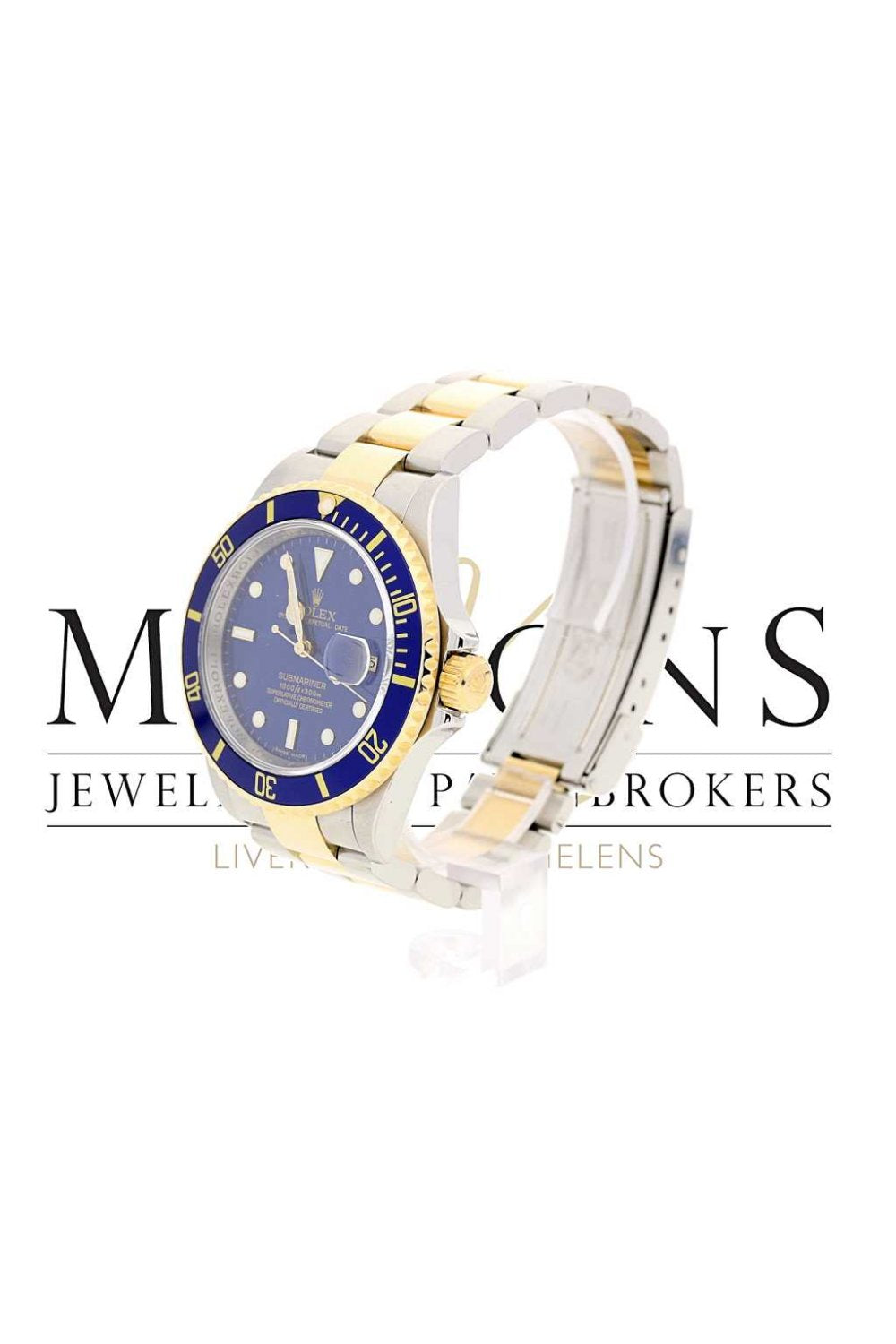 Pre Owned Mens Blue Dial Rolex Submariner Date 16613T Watch
