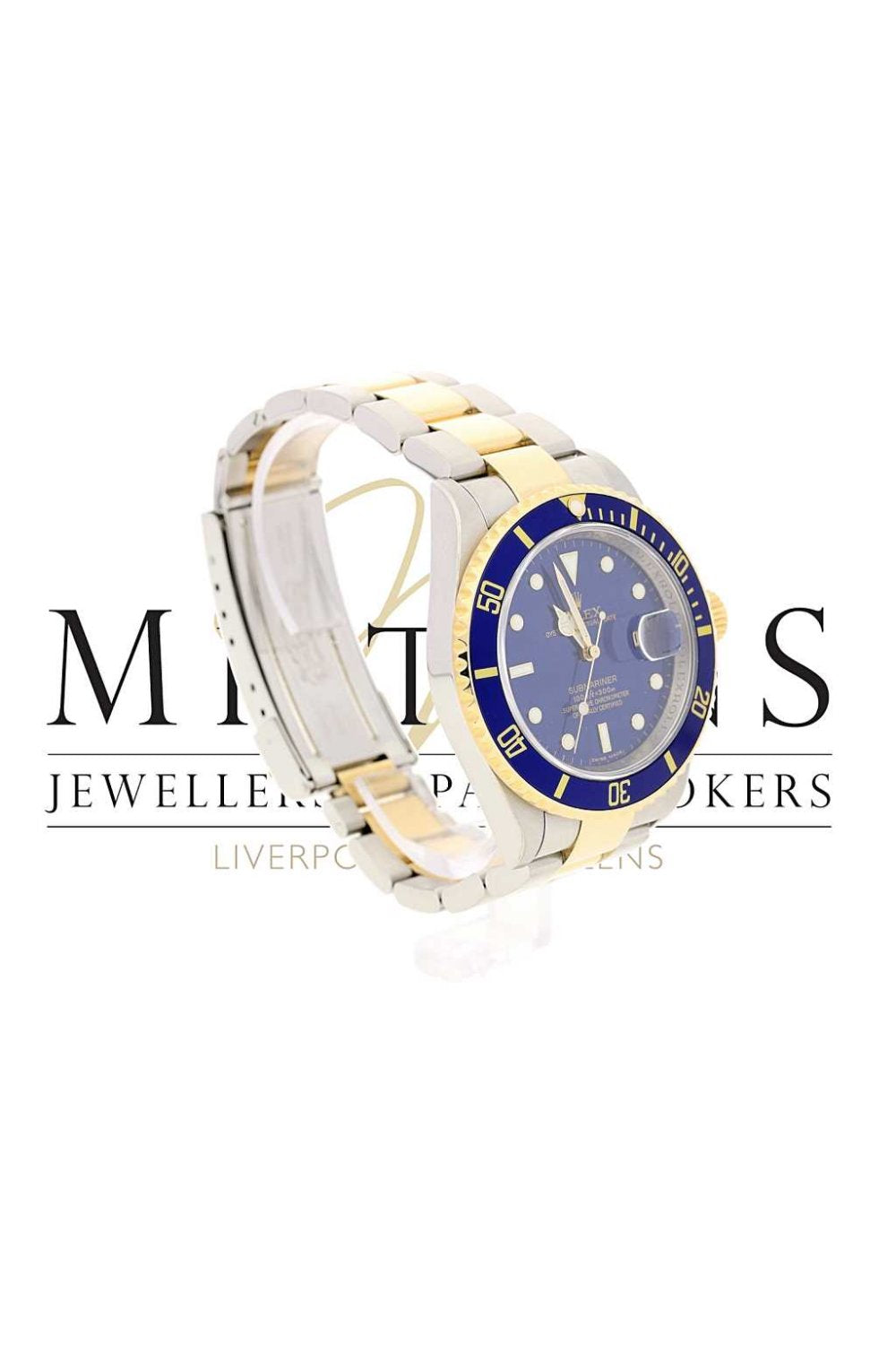 Pre Owned Mens Blue Dial Rolex Submariner Date 16613T Watch