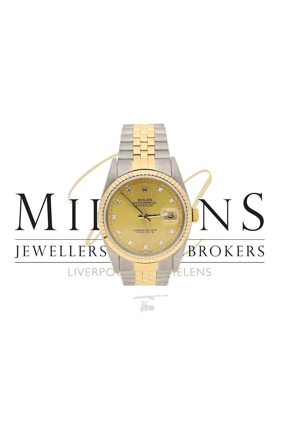 Second Hand Diamond Dot Dial Gents Rolex Datejust Watch