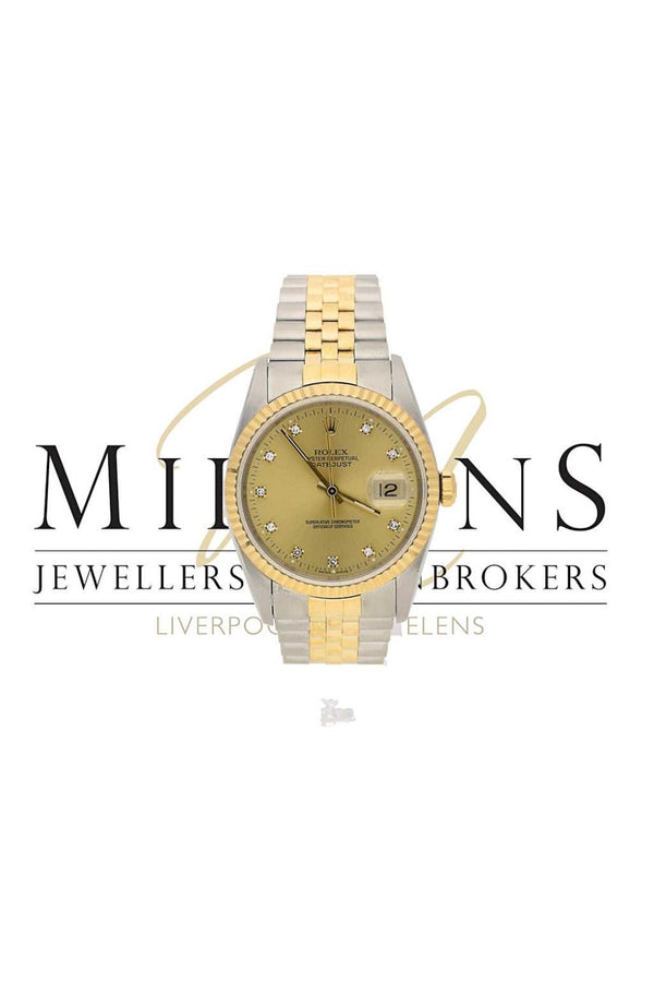 Pre-owned Rolex Datejust 16233 Diamond Dial Watch