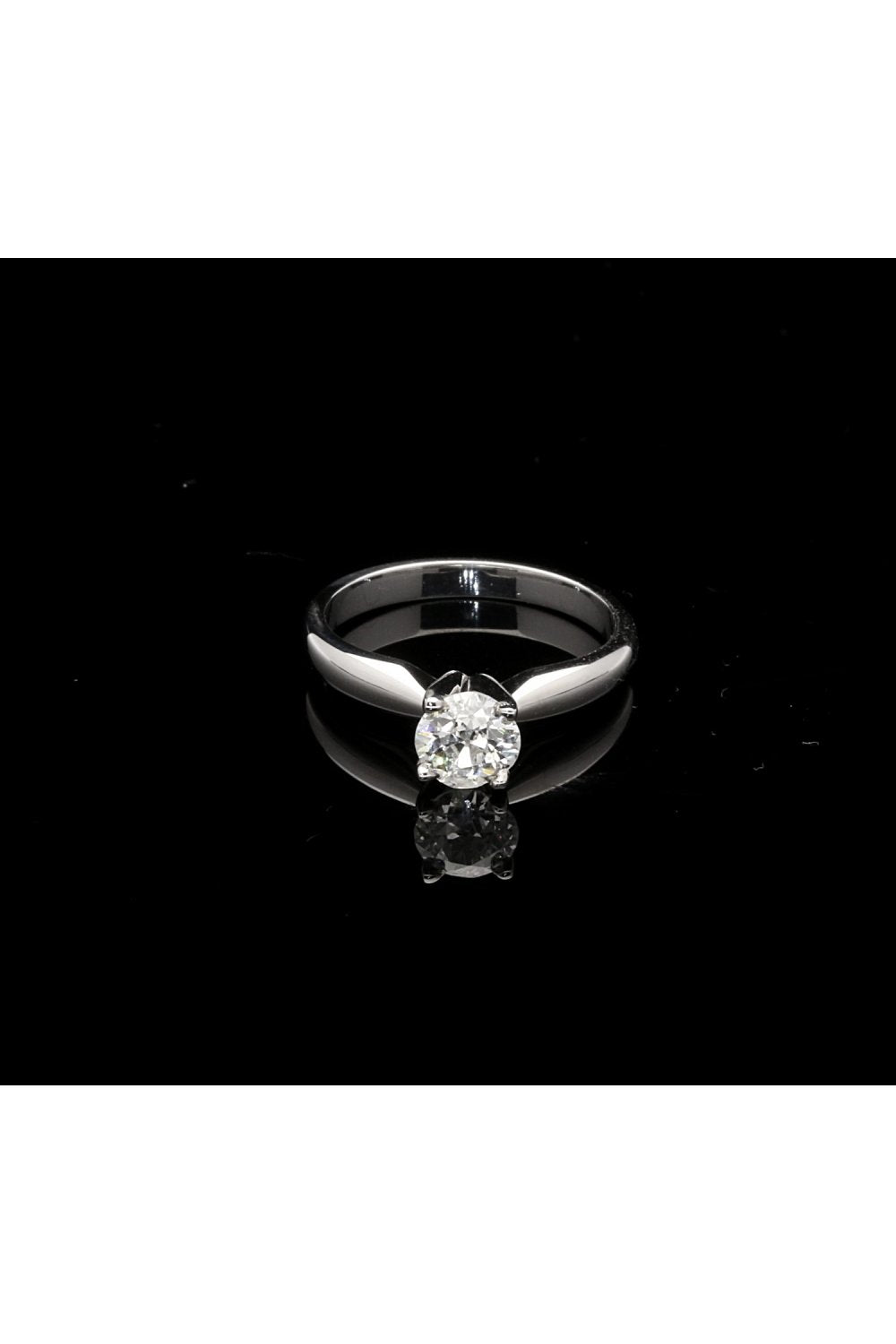 18ct White Gold Old European Cut Diamond Solitaire Ring 0.67ct