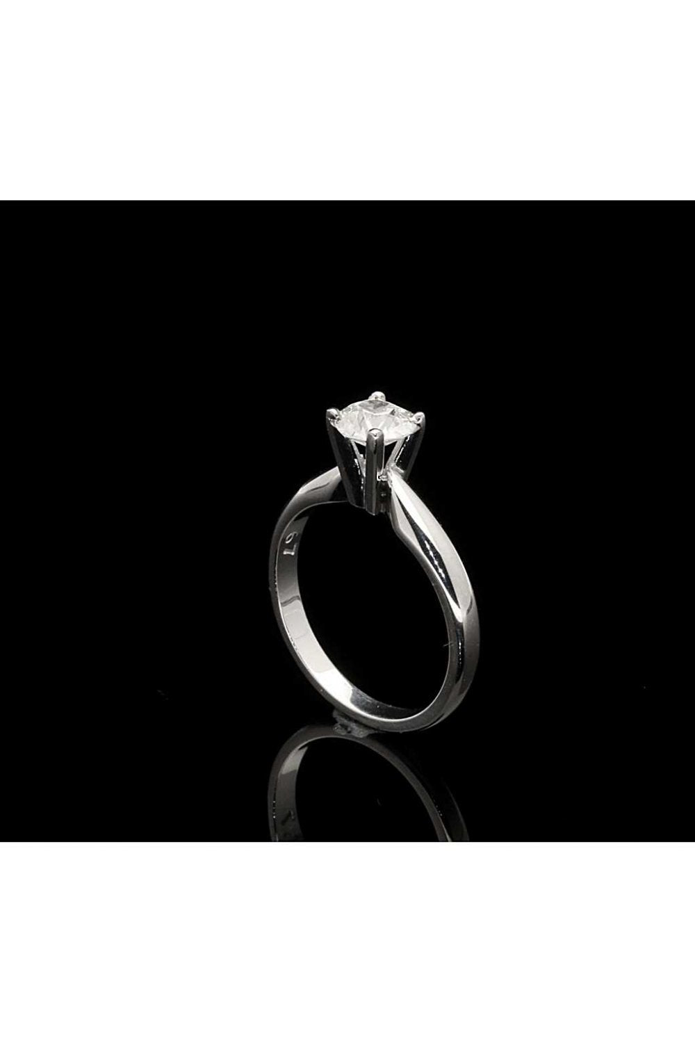 18ct White Gold Old European Cut Diamond Solitaire Ring 0.67ct