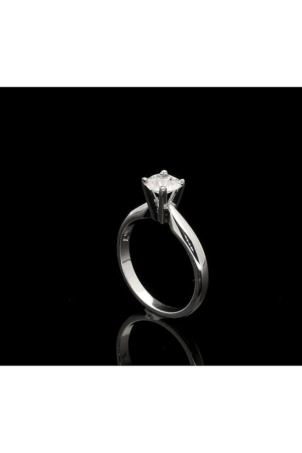 18ct White Gold Old European Cut Diamond Solitaire Ring 0.67ct