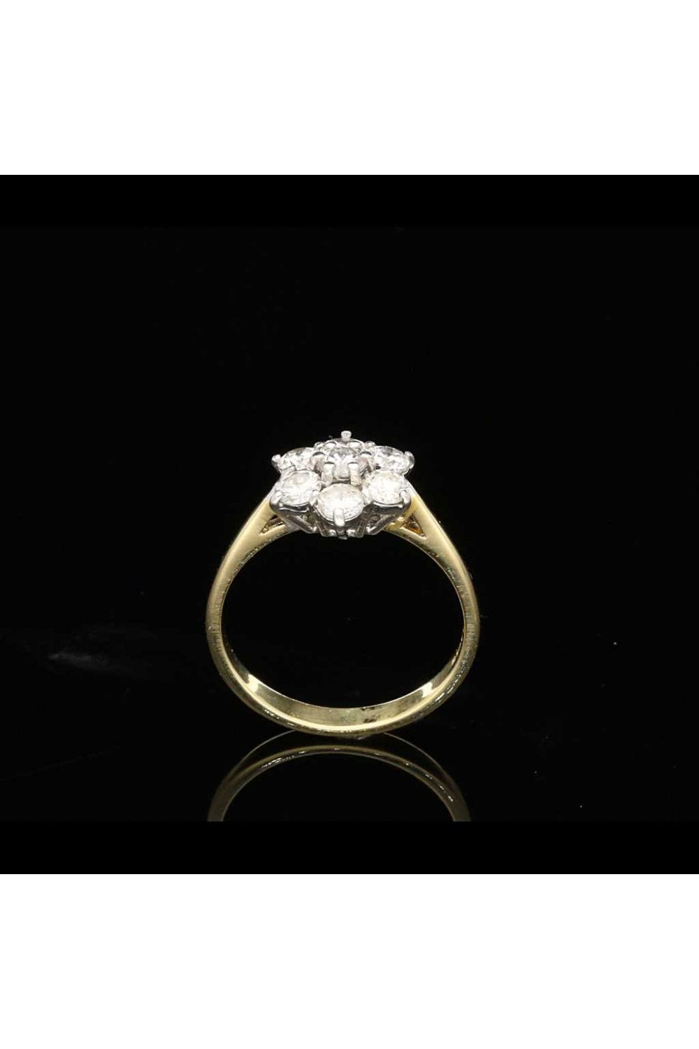 18ct Yellow Gold Seven Stone Diamond Cluster Ring