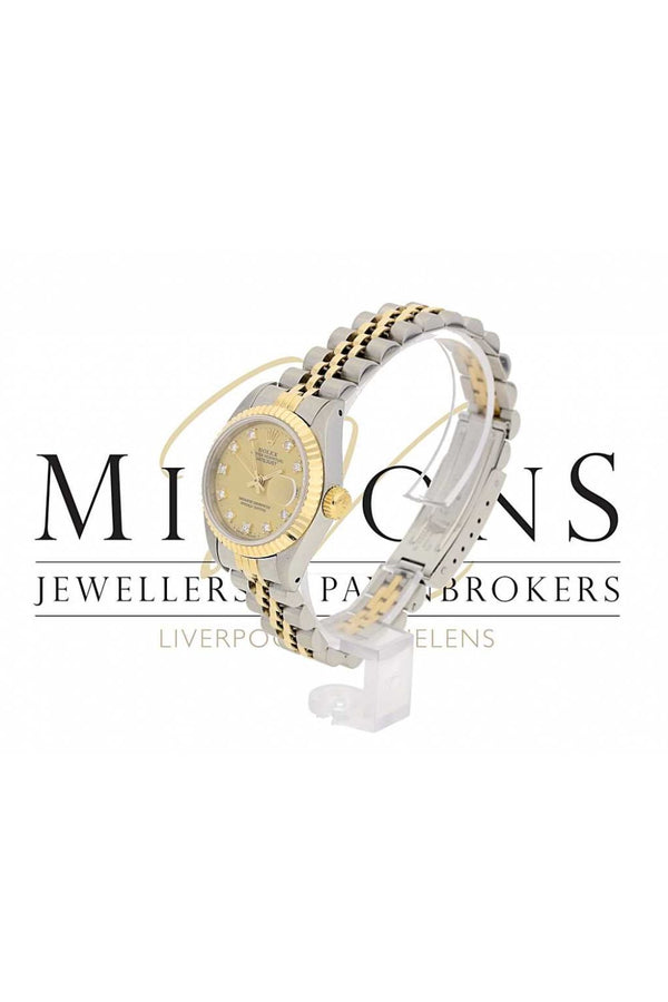 Lady's Rolex Datejust 69173 Bi-Colour with Diamond Hour Markers