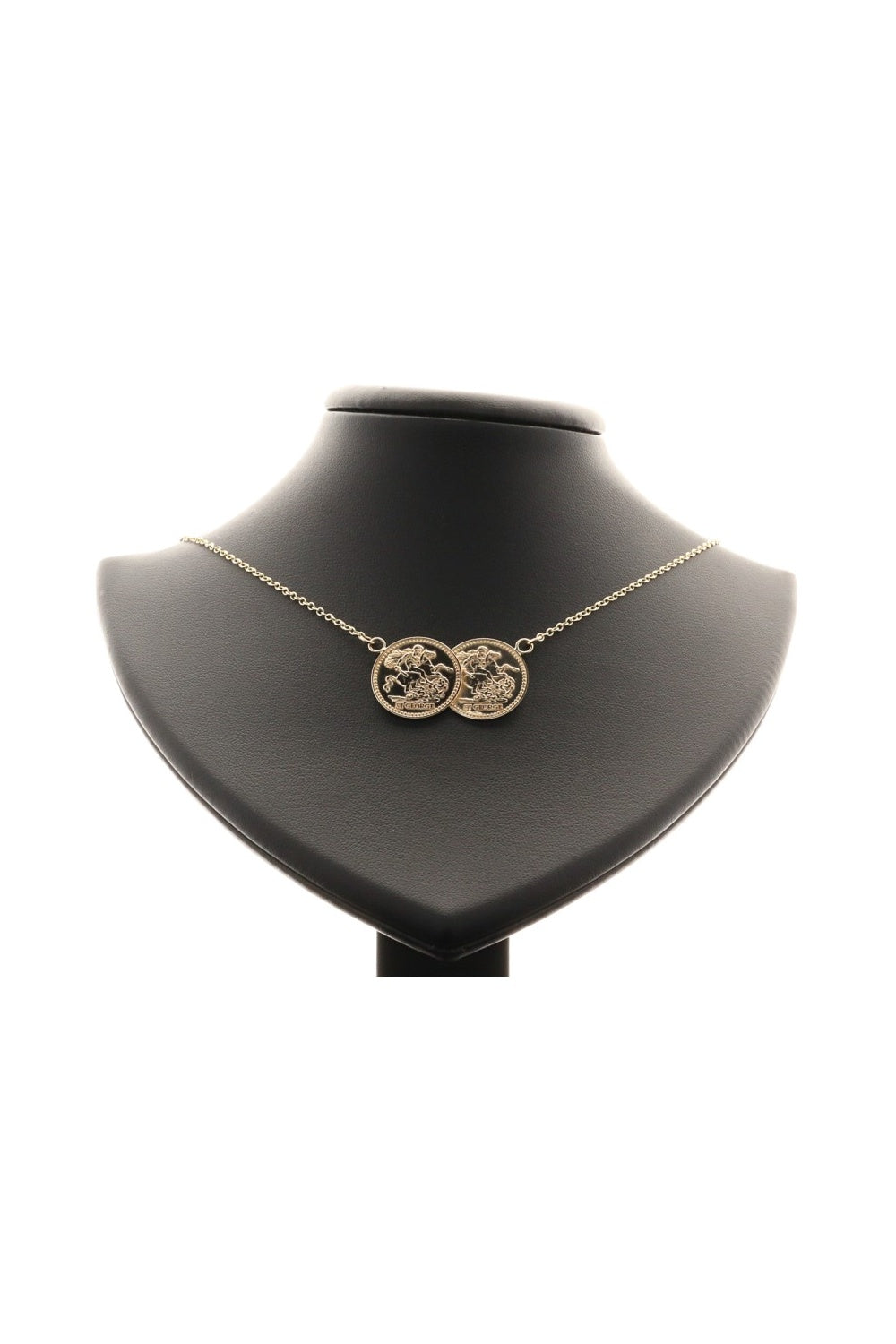 9ct St George Double Pendant Necklace
